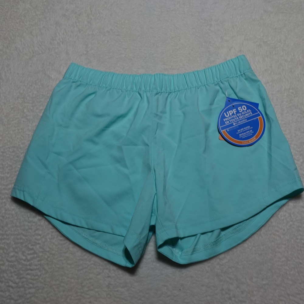 Columbia Tamiami Pull-on Short Womens Small Aqua Blue UPF 50 FL0067-499